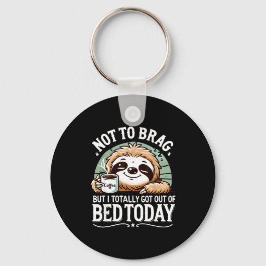 Cute Sloth Coffee Funny Quote Caffeine Lover Gift Sleutelhanger (Voorkant)