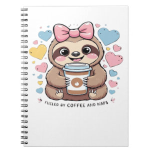 Cute Sloth Coffee Liefhebber Shirt � Funny Fueled  Notitieboek