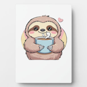 Cute Sloth Coffee Lover T-shirt � Grappig, aangedr Fotoplaat