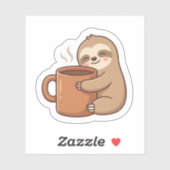 Cute Sloth Coffee Sticker (Feuille)