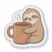 Cute Sloth Coffee Sticker (Devant)