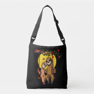 Cute Sloth Couple Valentijnsdag Animal Crossbody Tas