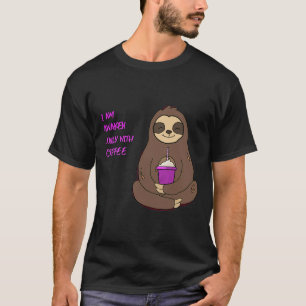 Cute Sloth Drink Coffee T-shirt