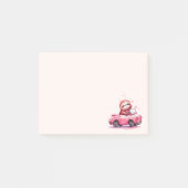 Cute Sloth Driving a Pink Convertible Post-it® Notes (Voorkant)
