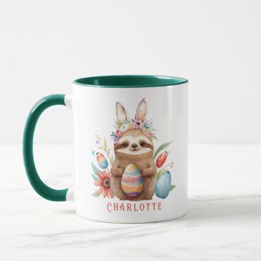 Cute Sloth Easter Bunny Rabbit Eggs Name Mok (Links)