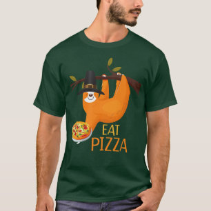 Cute Sloth Eat Pizza Adult Vegan Kinder Funny Beda T-shirt