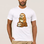 Cute Sloth Eating Banana on Lazy Sloth Funny Carto T-shirt (Voorkant)
