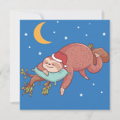 Cute Sloth Feestdagenkaart (Voorkant)