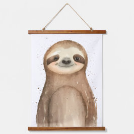 Cute Sloth Hangend Wandkleed