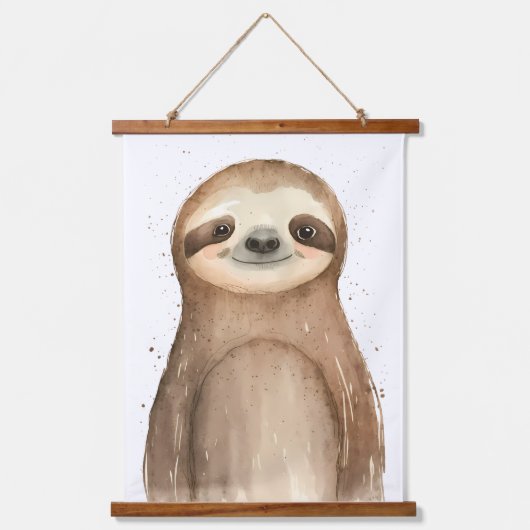 Cute Sloth Hangend Wandkleed (Voorkant)