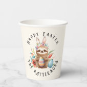 Cute Sloth Happy Paaster Bunny Rabbit Eggs Name Papieren Bekers (Voorkant)