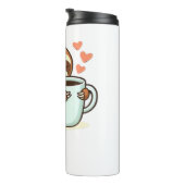 Cute Sloth Hugging Big Coffee Cup Premium T-Shirt Thermosbeker (Geroteerd rechts)