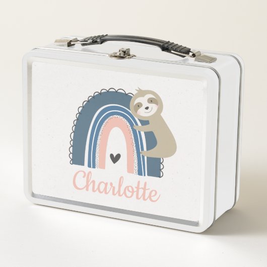 Cute Sloth Hugging Rainbow Girly School (Voorkant)