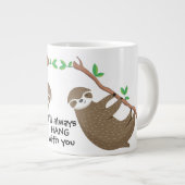 Cute sloth Ik hang met je. Extra Grote Beker (Voorkant rechts)