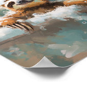Cute Sloth in Bubble Bath Poster (Hoek)
