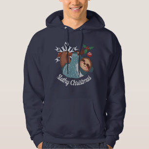 Cute Sloth in Sweater voor een Slaapse Kerstmis