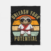 Cute Sloth Japanese Self Defence Karate Fleece Deken (Voorkant)
