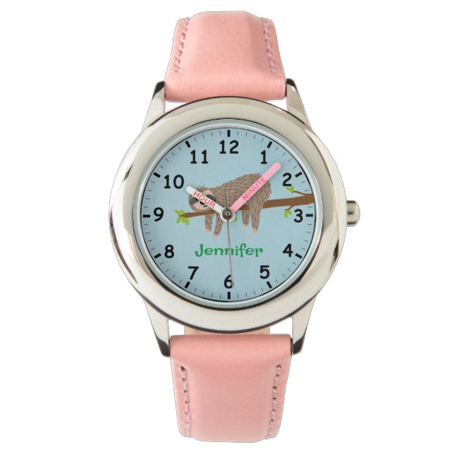 Cute Sloth Just Hangin' Around Horloge (Voorkant)