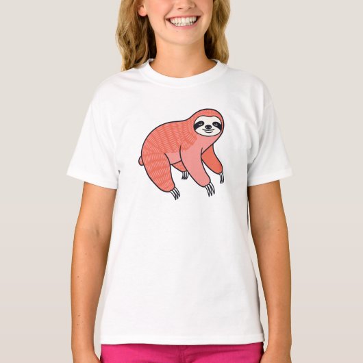 Cute Sloth Kids T-Shirt – Adorable Lazy Animal Tee (Devant)