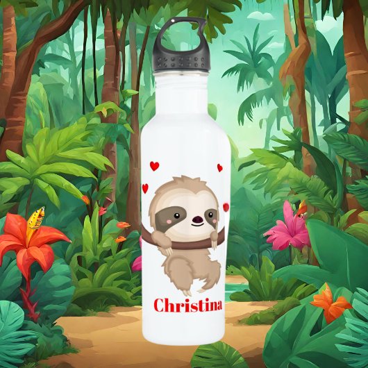 Cute sloth-liefdesmeisjes waterfles 