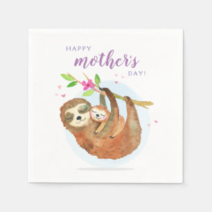 Cute Sloth Ma Baby Happy Moederdag card Servet
