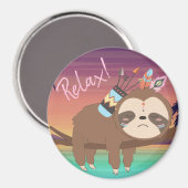 Cute Sloth Magnet Magneet (Voorkant / Achterkant)