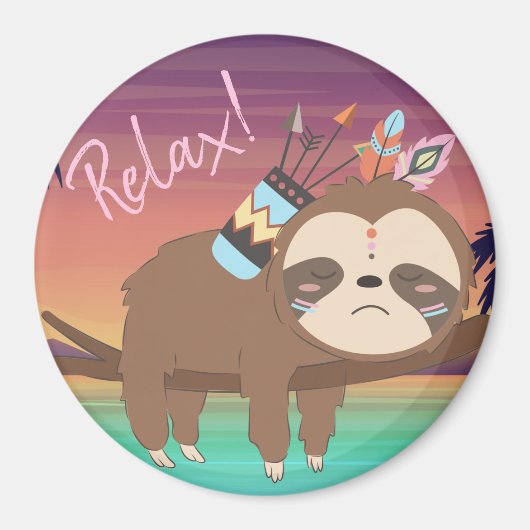 Cute Sloth Magnet Magneet (Voorkant)