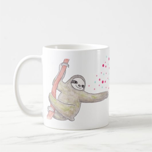 Cute Sloth Mok Happy Sloth Art Mok voor haar (Links)