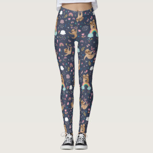 Cute Sloth Motif Leggings