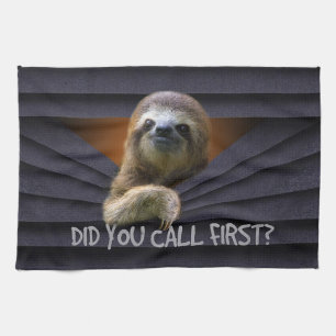 Cute Sloth noemde je het eerste metaal gordijn Fun Theedoek