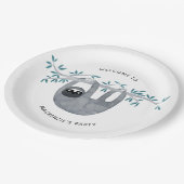 Cute Sloth Party Papieren Bordje (Gekanteld)