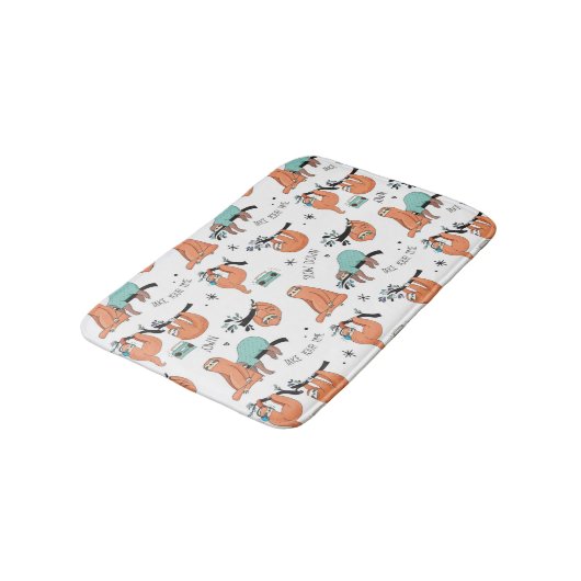 Cute Sloth Pattern Badmat (Gekanteld)