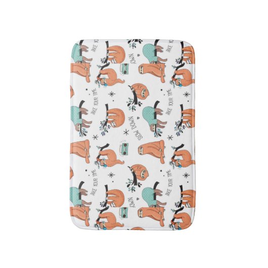 Cute Sloth Pattern Badmat (Voorkant Verticaal)