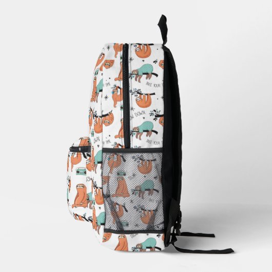 Cute Sloth Pattern Bedrukte Rugzak (Rechts)