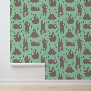 Cute Sloth Pattern Behang