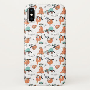 Cute Sloth Pattern iPhone X Hoesje