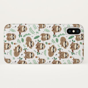 Cute Sloth Pattern iPhone X Hoesje