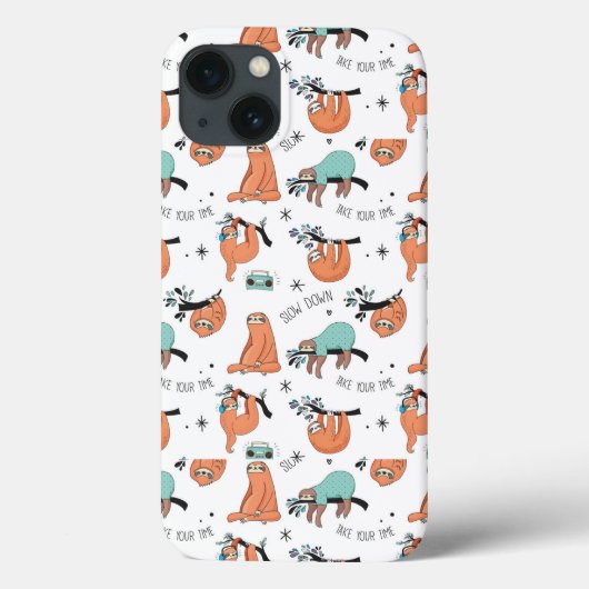 Cute Sloth Pattern Case-Mate iPhone Case (Achterkant)