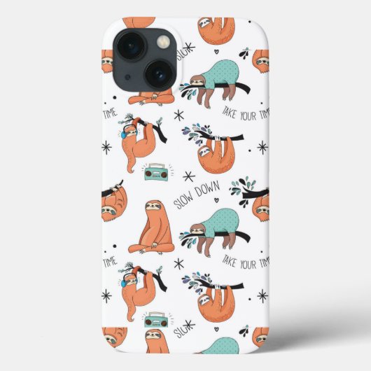 Cute Sloth Pattern Case-Mate iPhone Case (Achterkant)