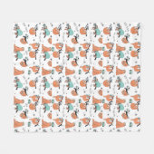 Cute Sloth Pattern Fleece Deken (Voorkant (Horizontaal))