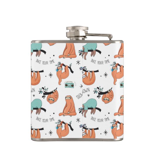 Cute Sloth Pattern Heupfles (Achterkant)