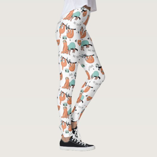Cute Sloth Pattern Leggings (Rechts)