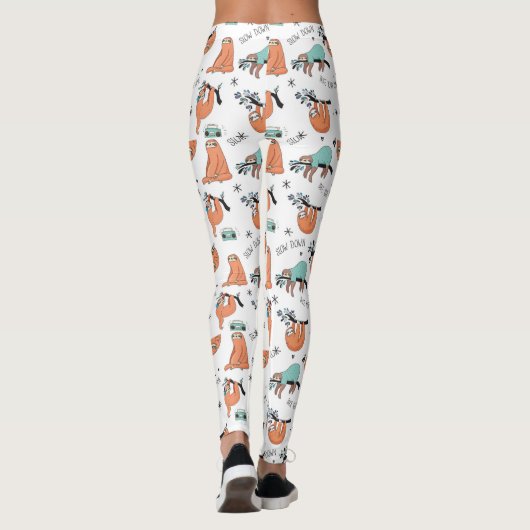 Cute Sloth Pattern Leggings (Achterkant)
