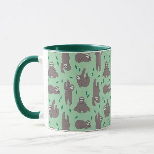 Cute Sloth Pattern Mok (Links)