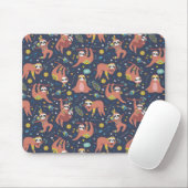 Cute Sloth Pattern Muismat (Met muis)