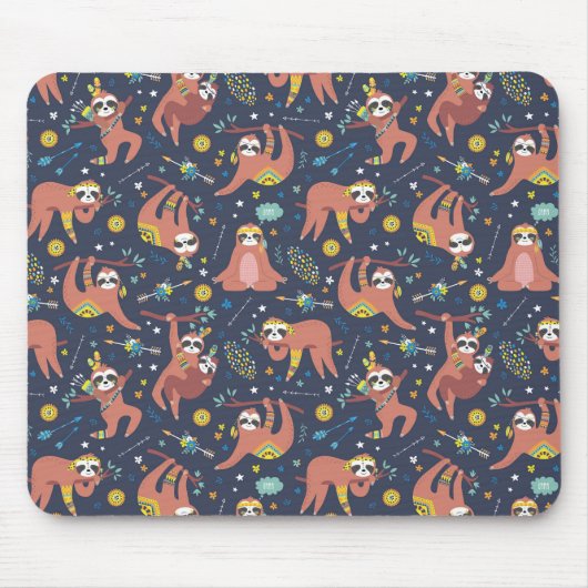 Cute Sloth Pattern Muismat (Voorkant)