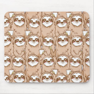 Cute Sloth Pattern Muismat