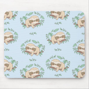 Cute Sloth Pattern Muismat