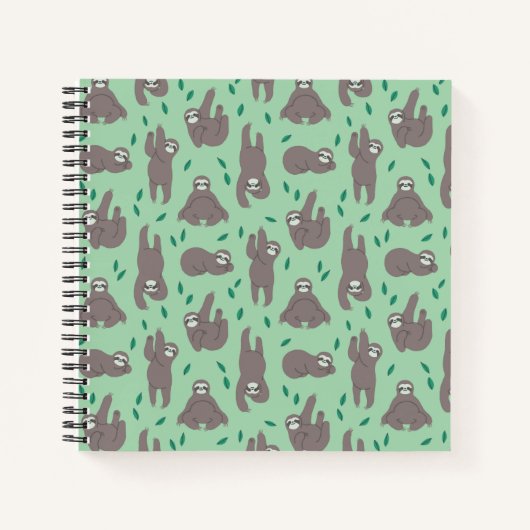 Cute Sloth Pattern Notitieboek (Voorkant)
