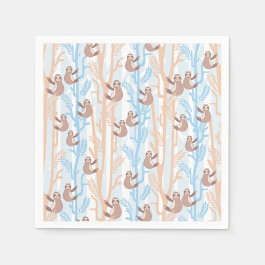 Cute Sloth Pattern Servet (Voorkant)
